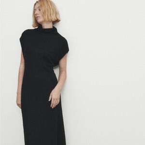 MASSIMO DUTTI NWT BLACK MIDI DRESS